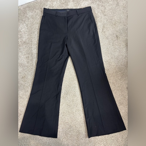 Theory Wool Blend Flare Straight Workwear Dress Pants Trousers High Rise - Picture 1 of 12